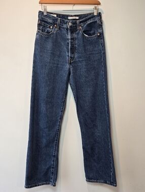 Levi's Jeans Ribcage Straight Ankle 27 Women's Dark Wash Denim Classic